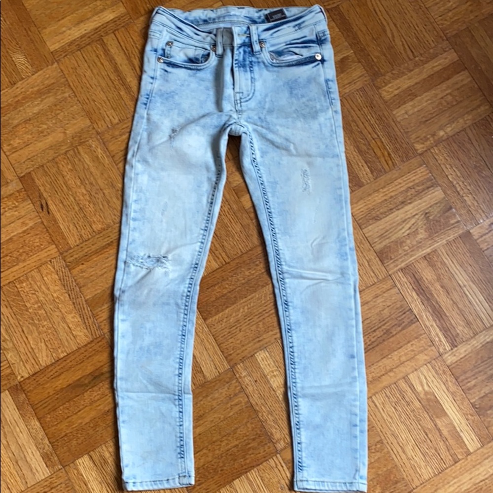 Acid wash skinny jeans w stretch from 7 FAM